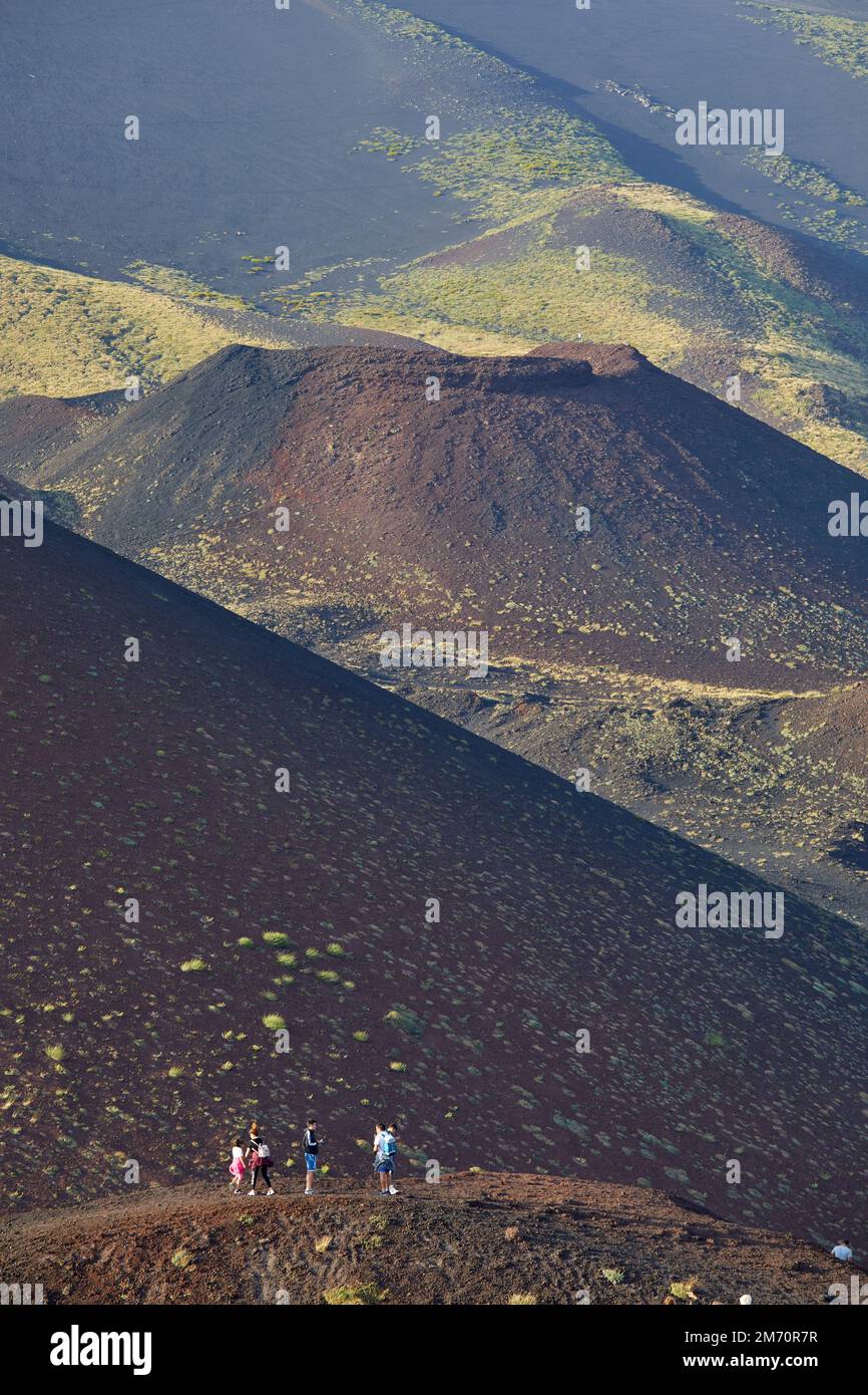 Kleinere Krater des Ätna Vulkan, Sizilien, Italien Stockfoto