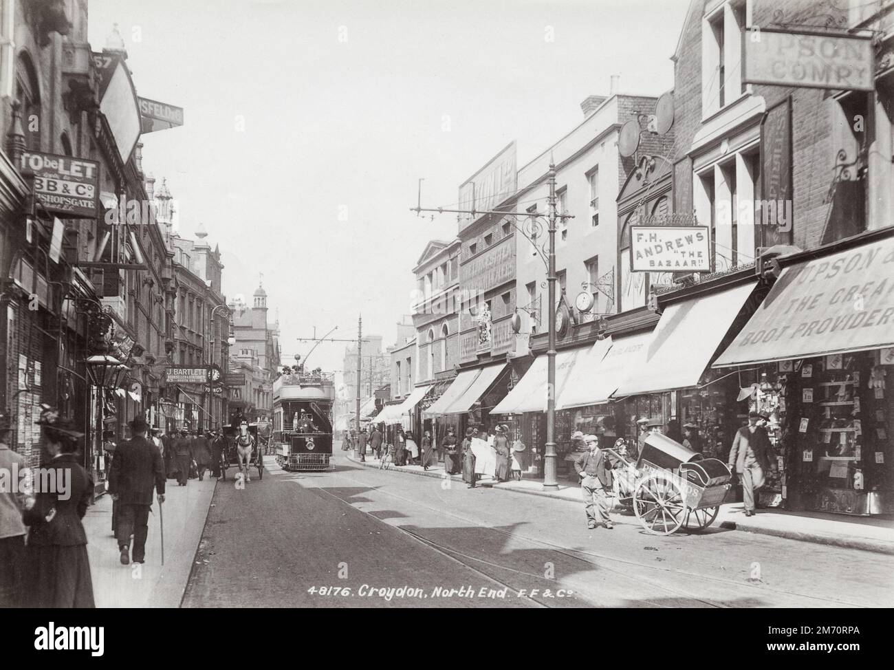 Altes Foto aus dem späten 19./frühen 20. Jahrhundert: North End, Croydon, London Stockfoto