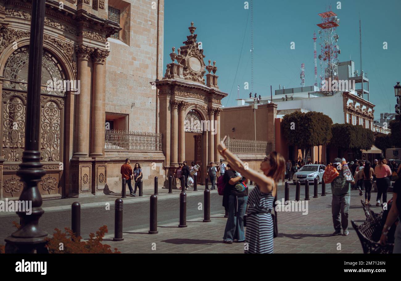 Straßen und Veranstaltungen in der magischen Stadt Leon, Mexiko Stockfoto