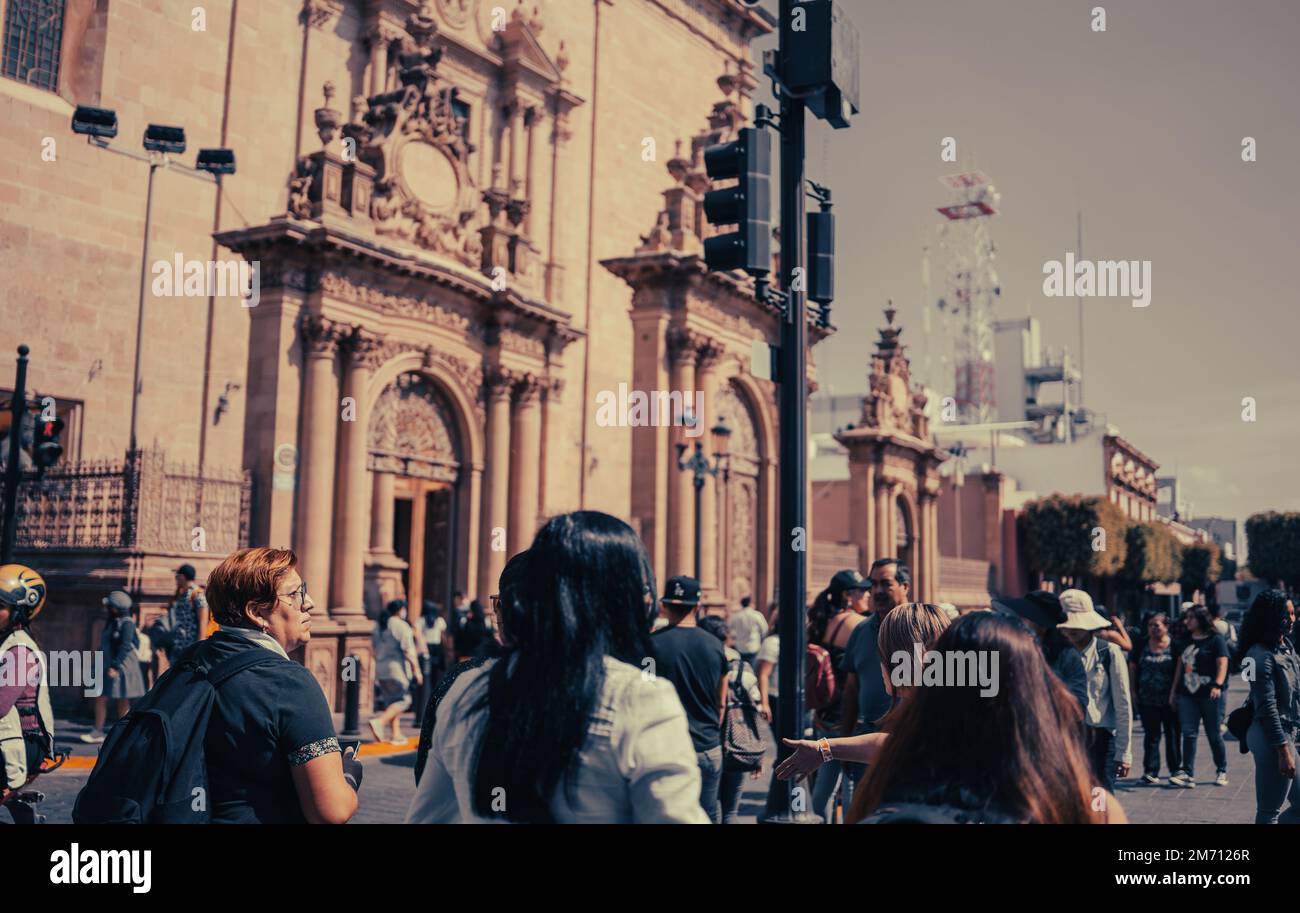 Straßen und Veranstaltungen in der magischen Stadt Leon, Mexic Stockfoto