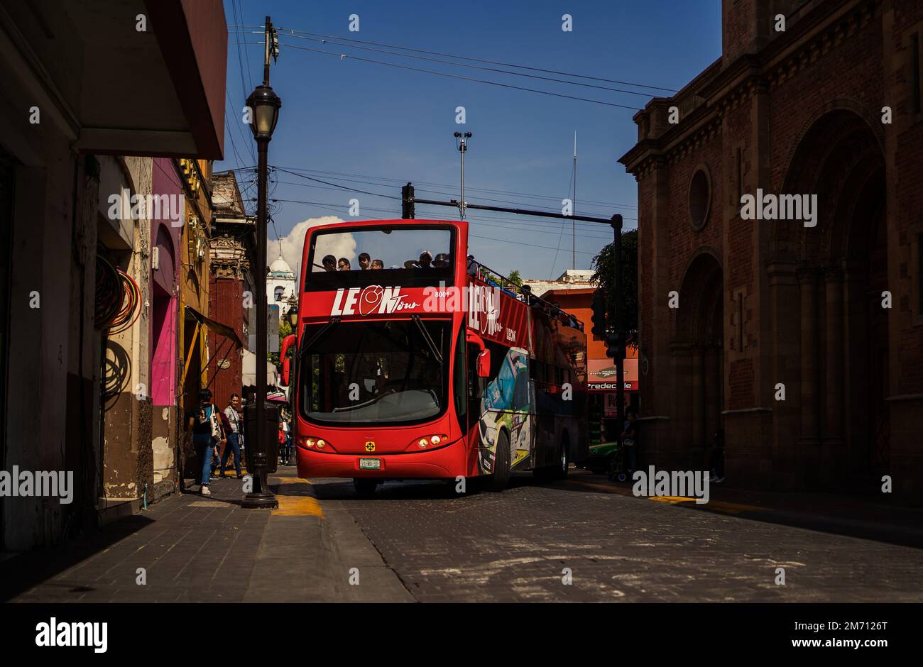Straßen und Veranstaltungen in der magischen Stadt Leon, Mexic Stockfoto