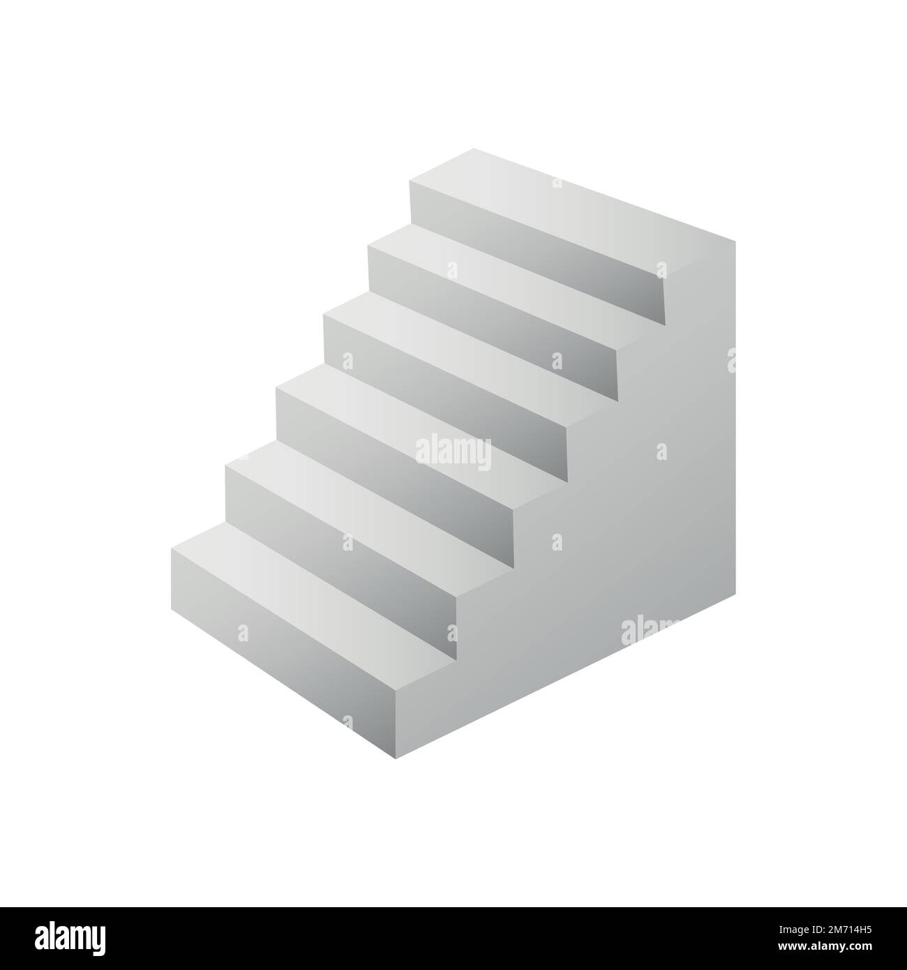 Weiße Treppe, 3D Innentreppen isoliert auf weiß. Sammlung „Vector Steps“. Treppe zur Darstellung des Innenraums isoliert auf weißem Hintergrund. EPS Stock Vektor