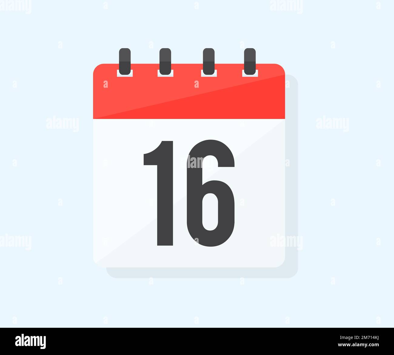 Der sechzehnte Tag des Monats mit dem Logo „Datum 16“. Zeitmanagement- und Planungskonzept. Kalendersymbol flacher Tag 16. Erinnerungssymbol. Stock Vektor