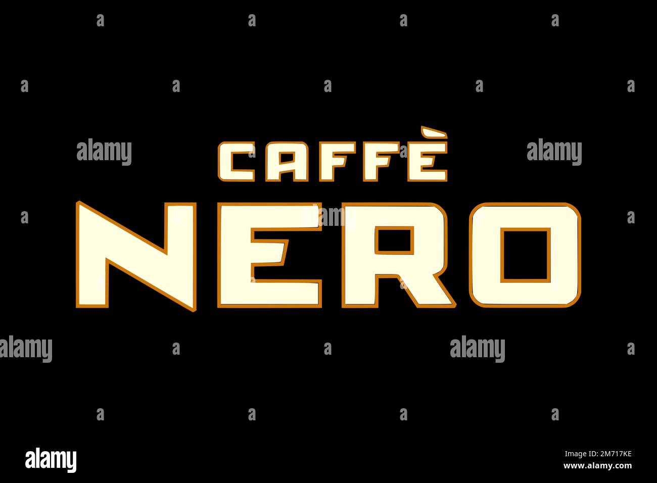 Caffe Nero, Logo, schwarzer Hintergrund Stockfoto