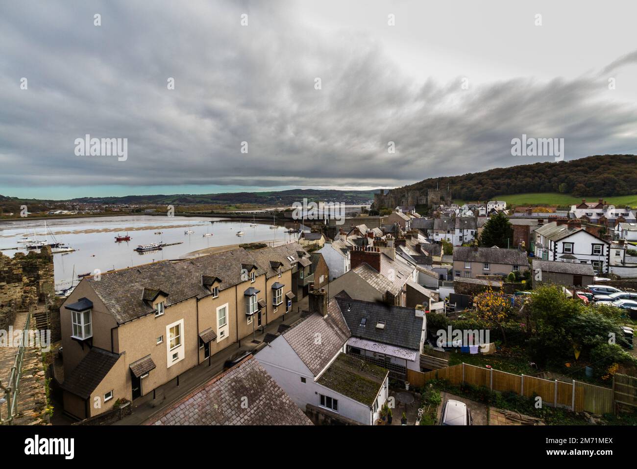 Conwy Town, Teil des UNESCO-Weltkulturerbes, Wales, Großbritannien, Landschaft Stockfoto