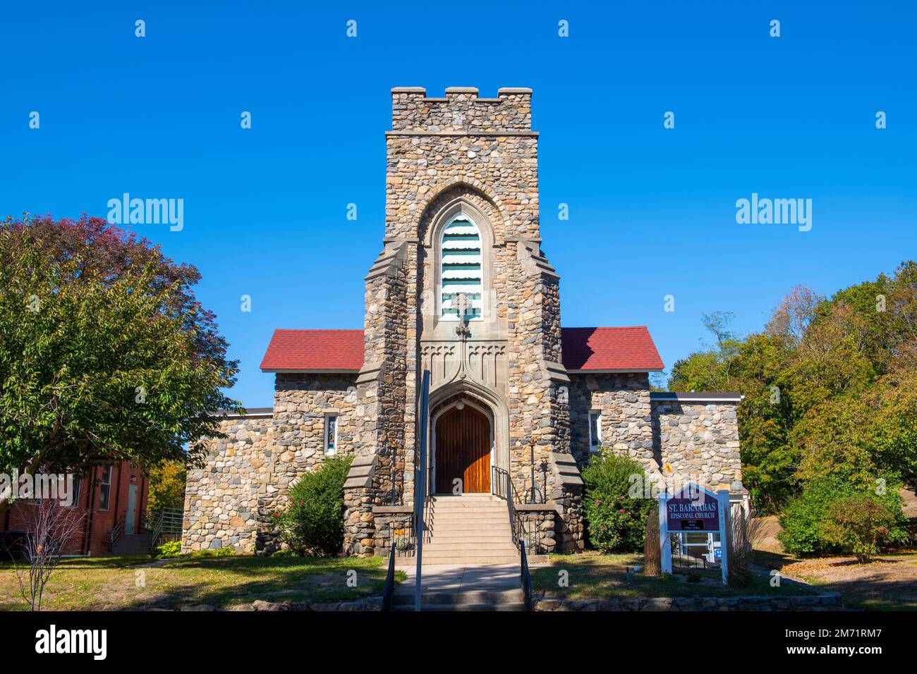 St. Barnabas Episcopal Church, 3257 Post Road, im Dorf Apponaug, Stadt Warwick, Rhode Island RI, USA. Stockfoto