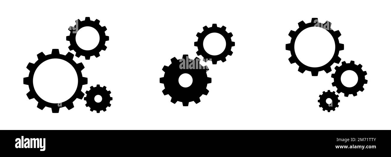 Symbol für Gangeinstellung. Zahnradgruppe. Gear Design Kollektion. Vektordarstellung Stock Vektor