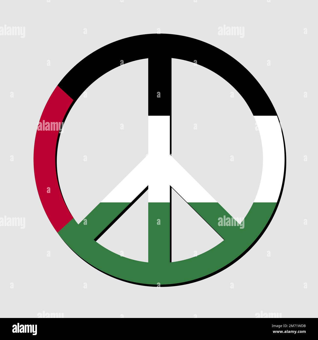 Palästinensische Flagge im Friedenssymbol. Kein Krieg. Friedliches Konzept. Vektordarstellung Stock Vektor