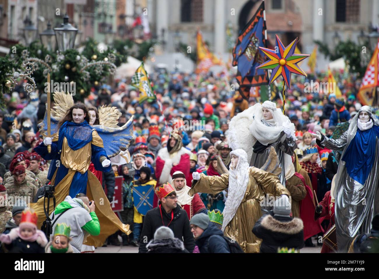 Danzig, Polen. 6. Januar 2023 Epiphanie oder Tree Kings' Day Parade in der Altstadt von Danzig © Wojciech Strozyk / Alamy Live News Stockfoto