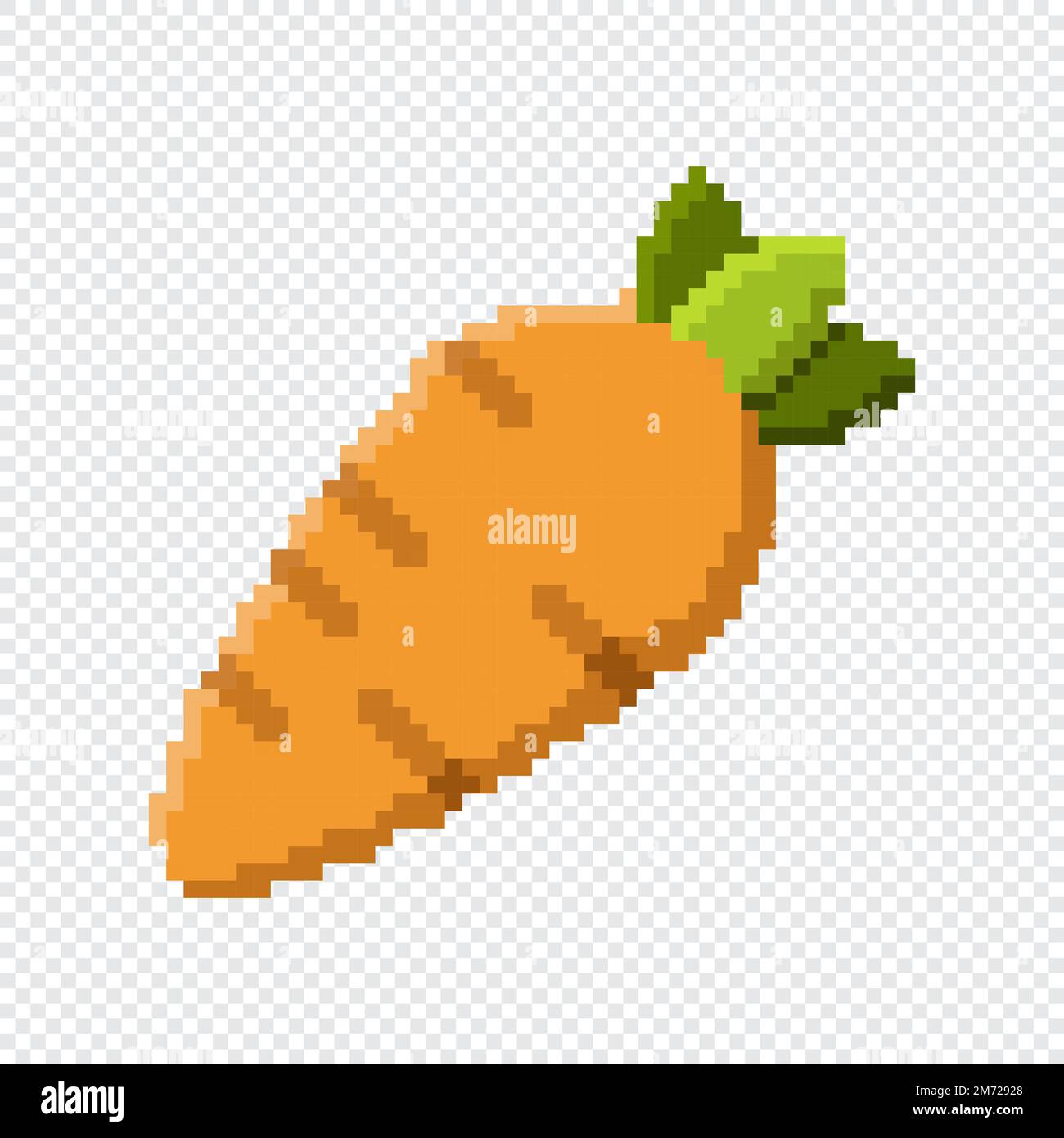 Pixel Art-Symbol. Pixel-Art-Karottensymbol. Süße Pixelkarotte. Gemüse ...