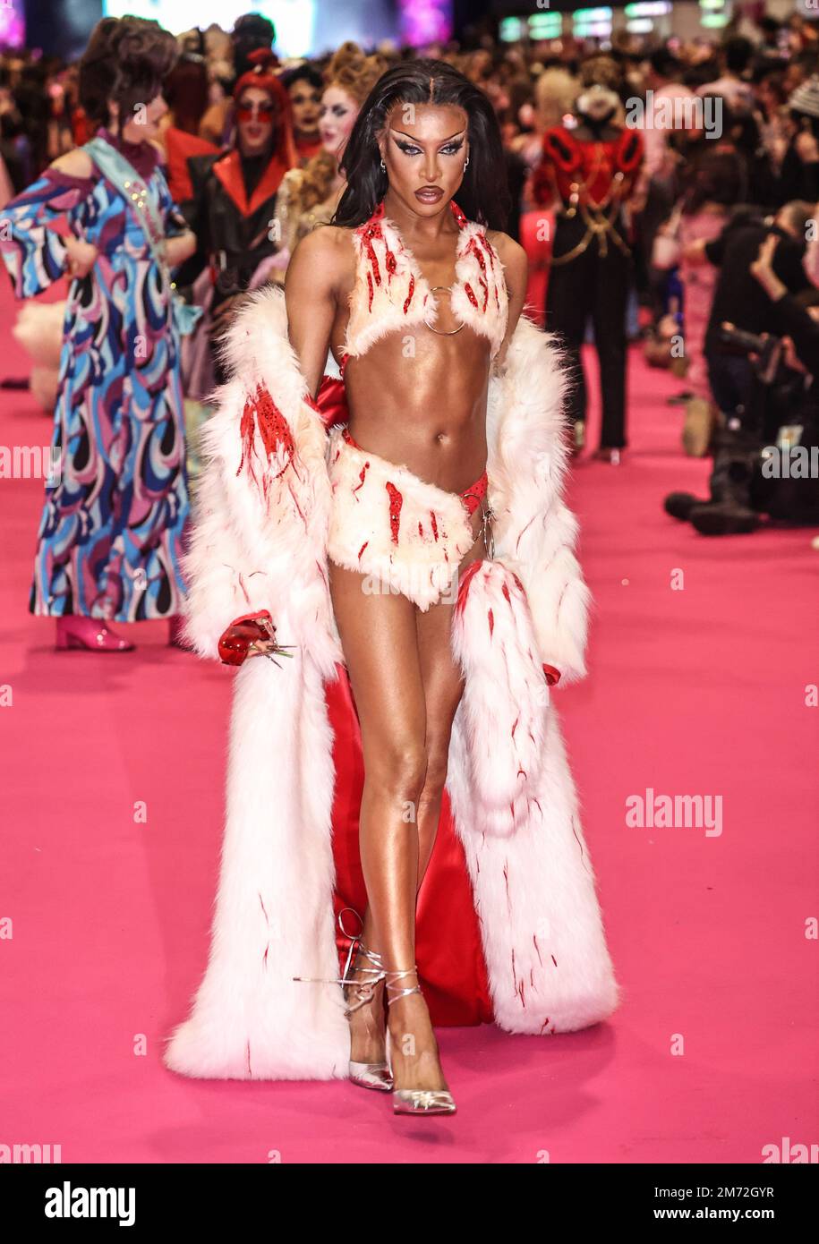London, Großbritannien. 06. Januar 2023. Tayce bei der Veröffentlichung von RuPaul's Drag Con UK 2023 in London. (Foto: Brett Cove/SOPA Images/Sipa USA) Guthaben: SIPA USA/Alamy Live News Stockfoto
