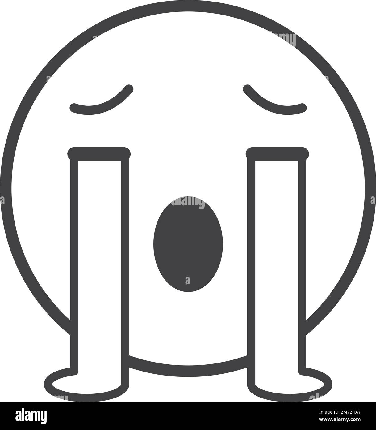Weinendes Gesicht Emoji-Illustration im minimalen Stil isoliert auf dem Hintergrund Stock Vektor