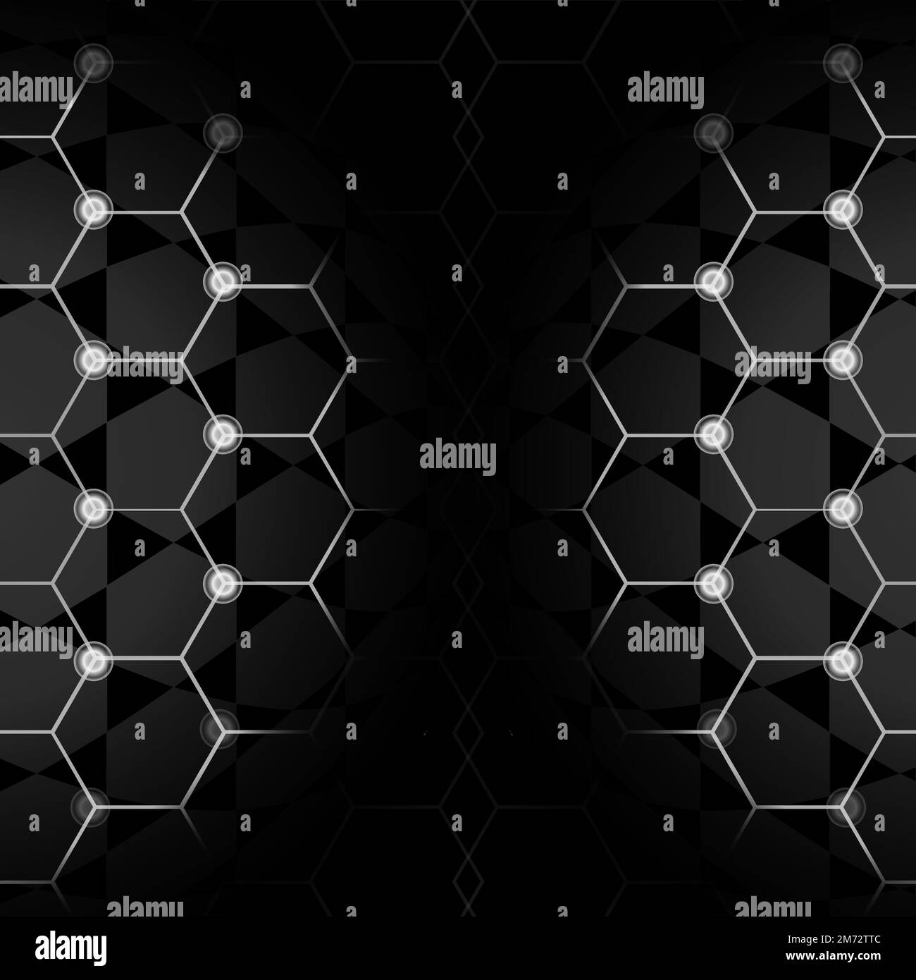Grauer Hexagon-Hintergrundvektor für Netzwerktechnologie Stock Vektor