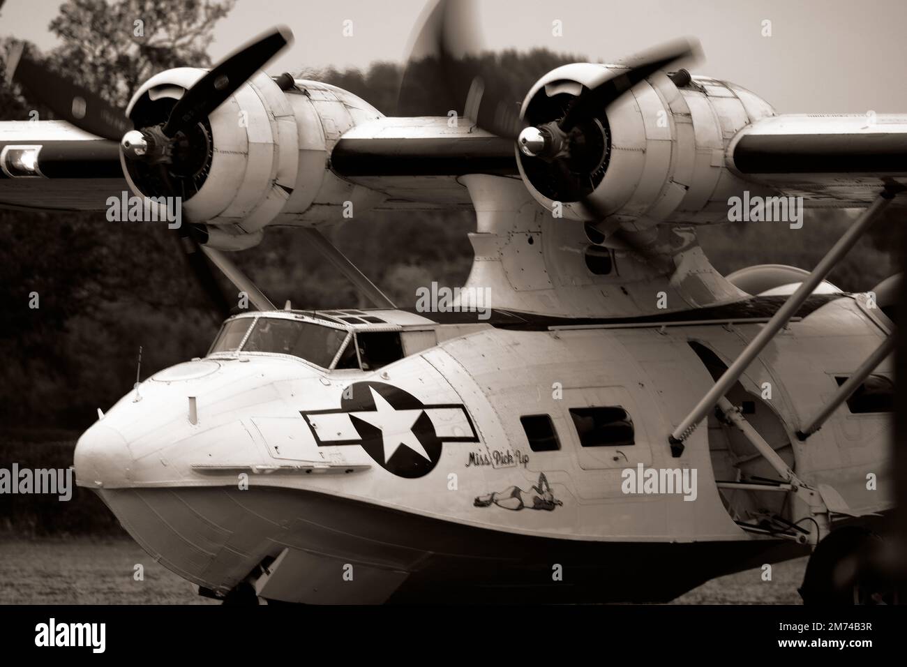 Konsolidierte Catalina PBY-Amphibien. Amerikanisches Patrouillenflugzeug. Stockfoto