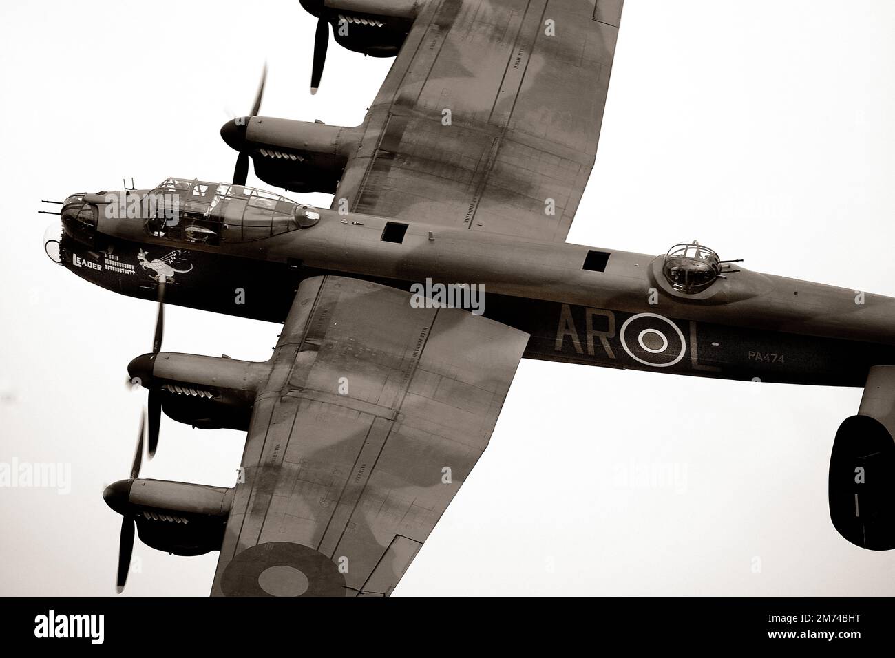 Britischer Avro lancaster, schwerer viermotoriger Bomber des Zweiten Weltkriegs. Stockfoto