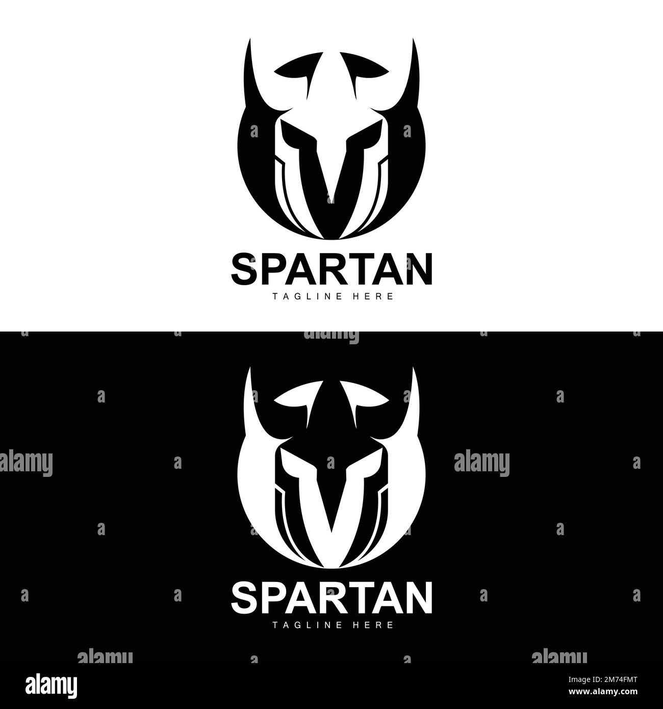 Spartan Logo, War Helm Anzug Vector, Barbarian Armor Icon, Wikinger, Gym Fit Design, Fitness Stock Vektor