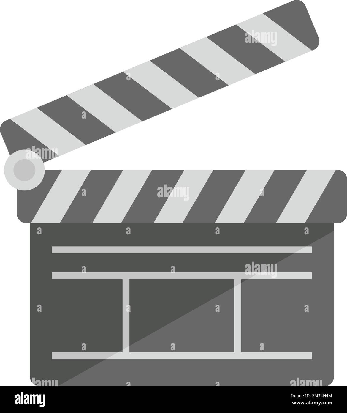 Flacher Vektor des Symbols für die Reportage-Klapper. Kamera-tv. Besatzungsmedien isoliert Stock Vektor
