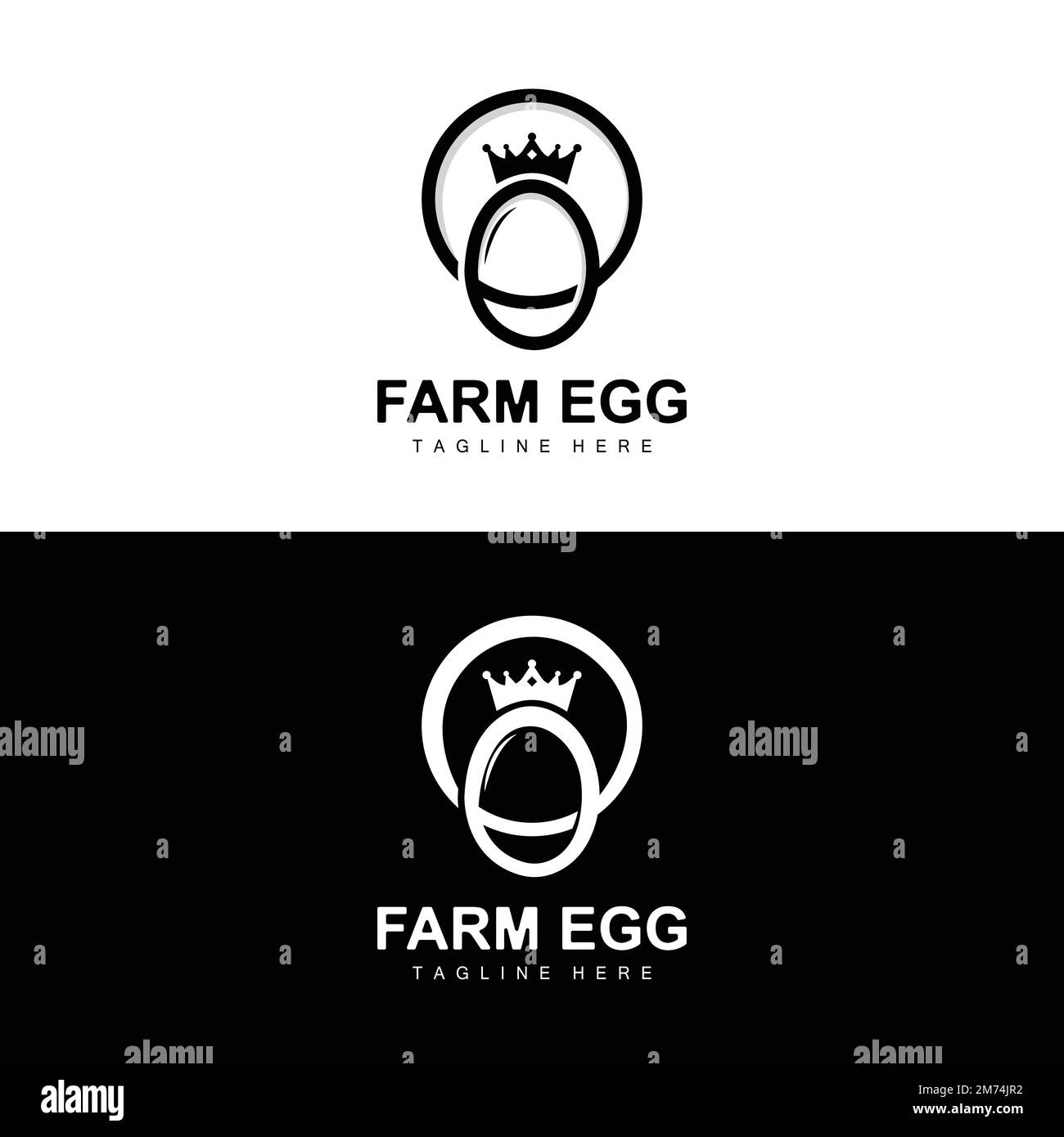 Egg Logo, Egg Farm Design, Chicken Logo, Asiatischer Food Vector Stock Vektor