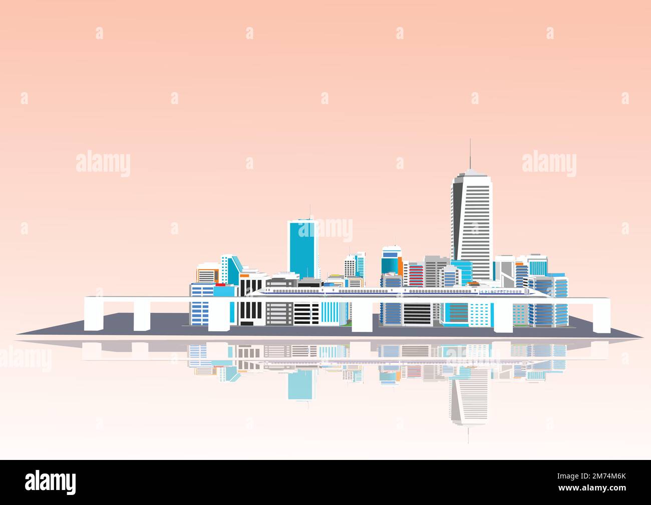 Silhouette des Apartmentgebäudes in der Innenstadt. Stock Vektor