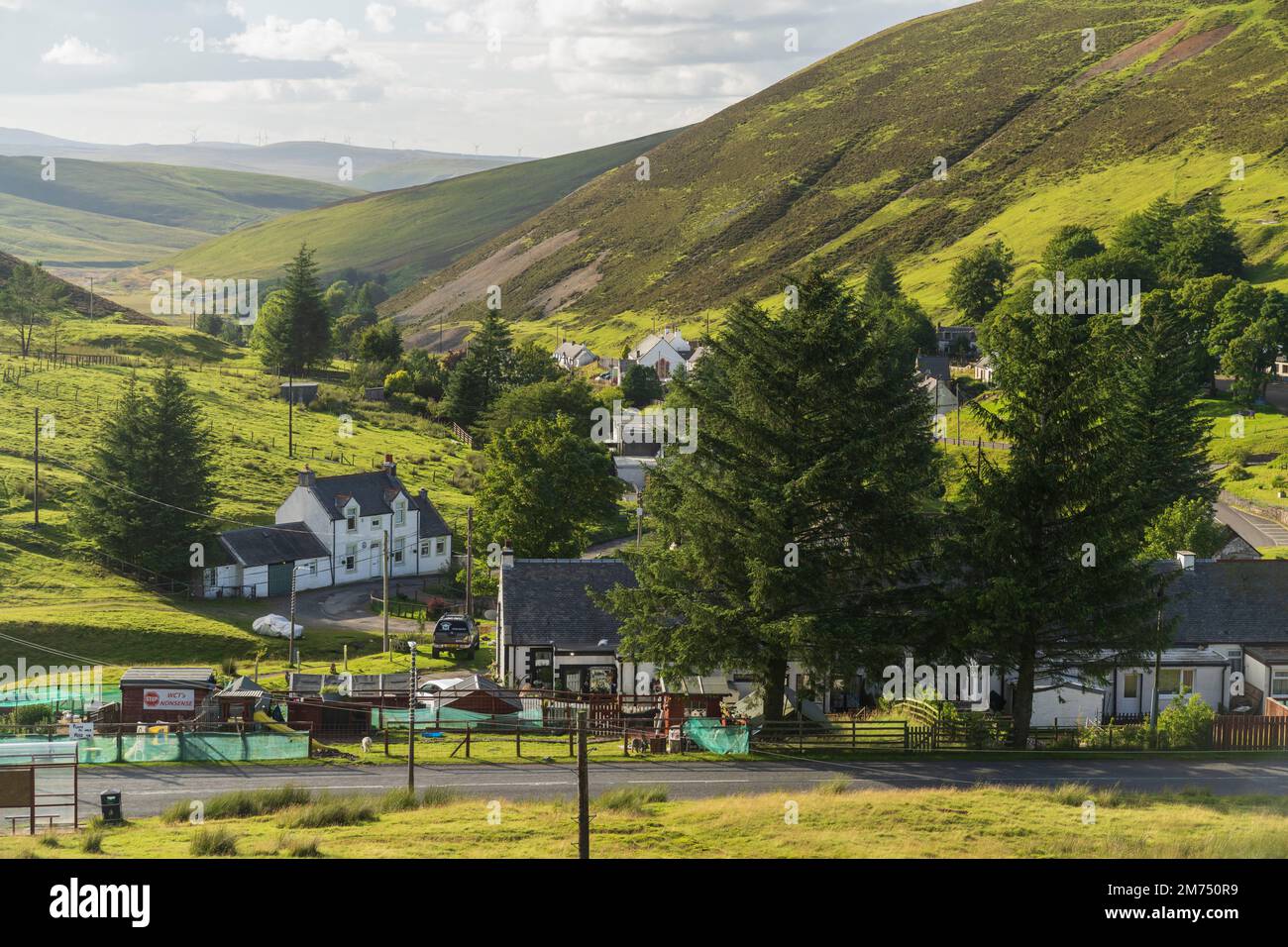 Wanlockhead, Schottlands höchstgelegenes Dorf über dem Meeresspiegel mit 1531ft, 466m Stockfoto