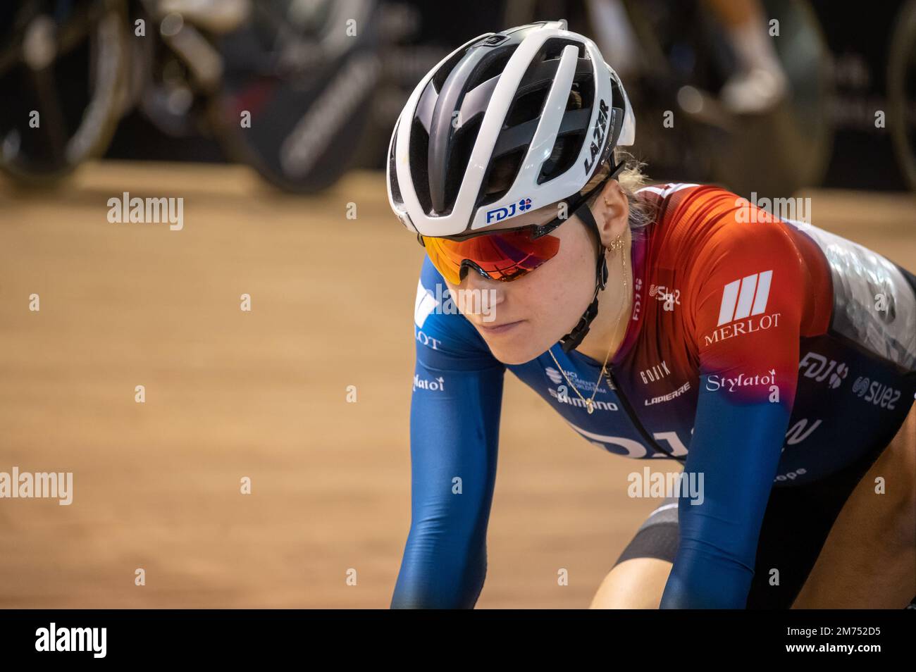 Clara COPPONI, Women's Omnium während der französischen Leichtathletikmeisterschaft 2023 am 6. Januar 2023 im Stab Velodrome in Roubaix, Frankreich - Photo Florian Frison/DPPI Stockfoto
