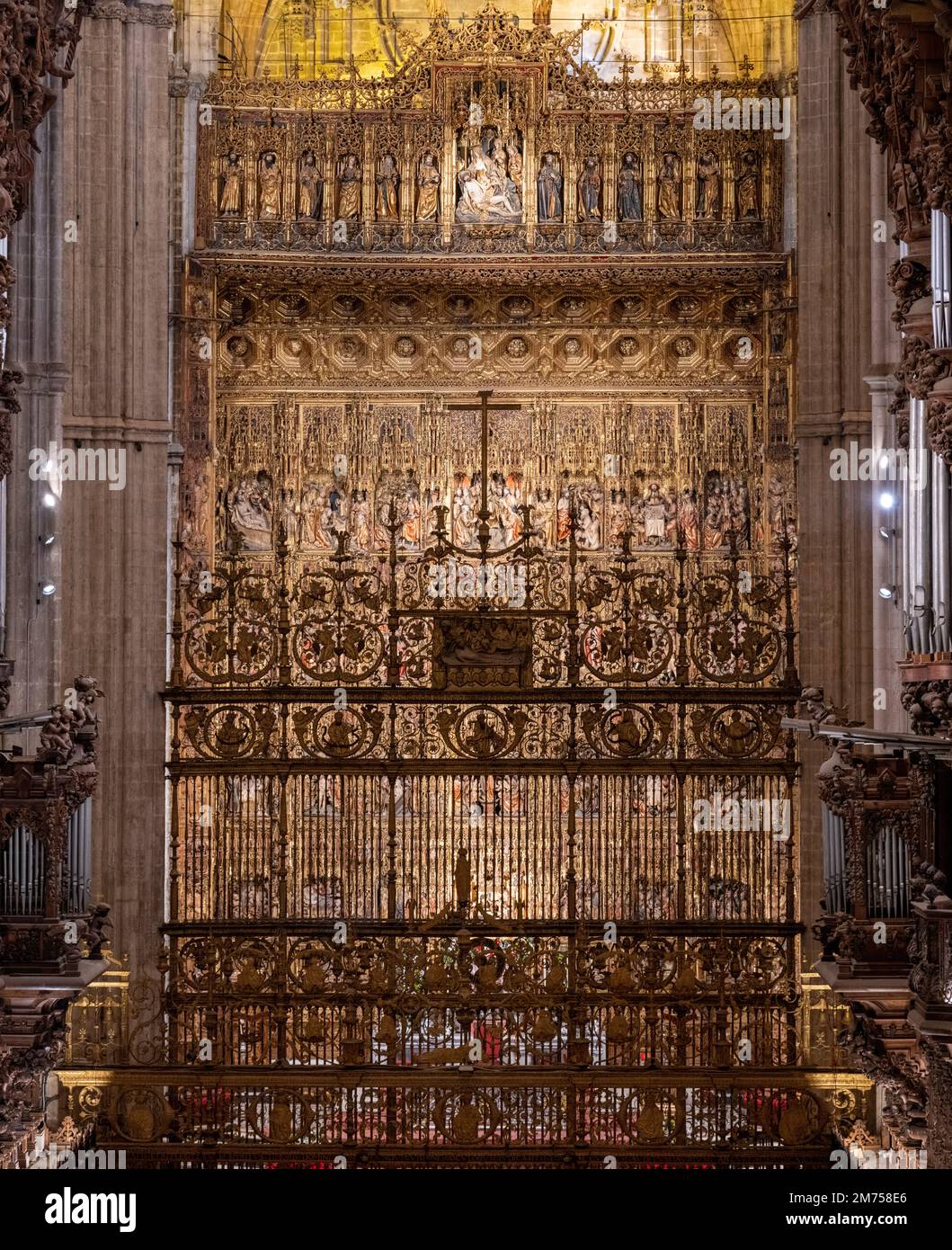 Der Hauptaltar von der Kathedrale von Sevilla Stockfoto