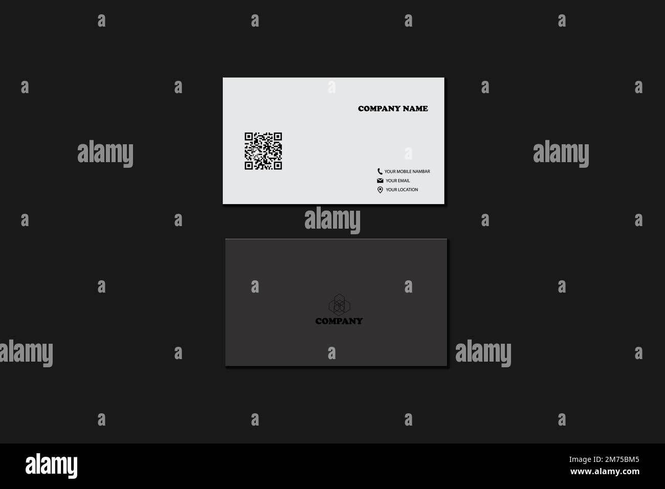 Schwarzweiß-Visitenkartenvorlage Stock Vektor
