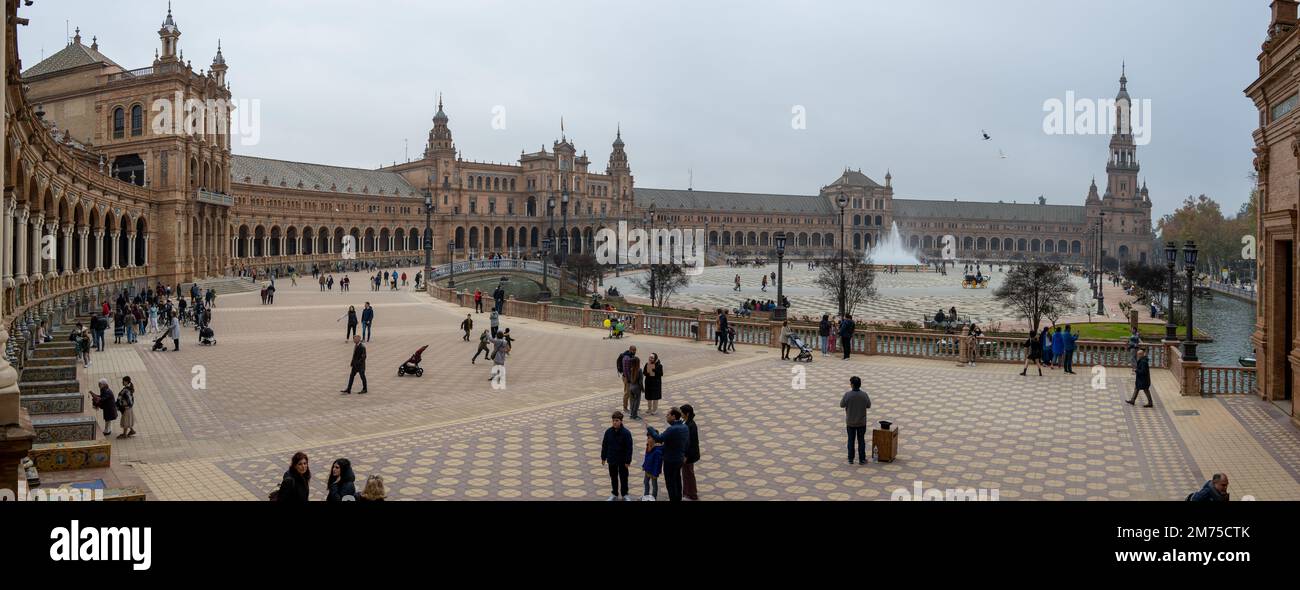 Das Plaza de Espana befindet sich in Sevilla, Spanien Stockfoto