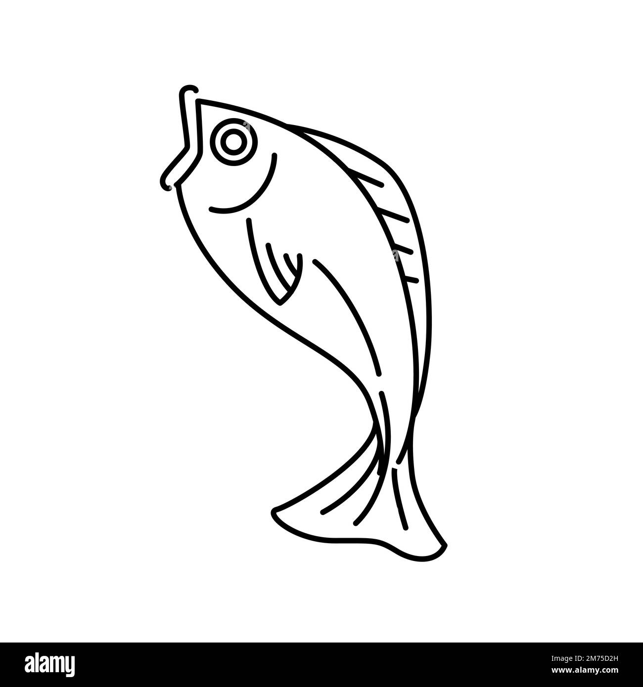 Darstellung des Entwurfsvektors des Fischsymbols auf weißem Hintergrund Stock Vektor