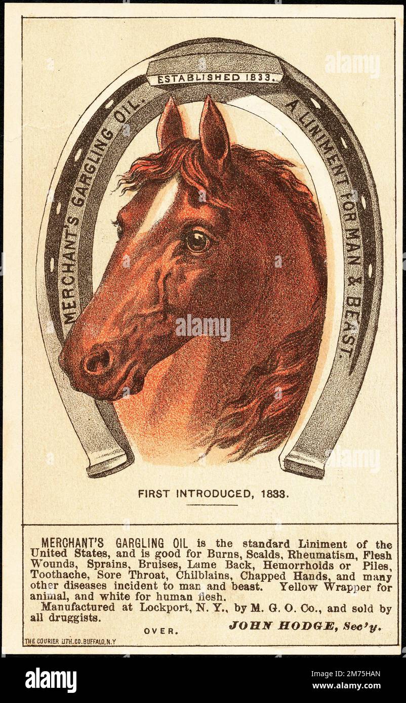 Werbung für Merchant's Gargling Oil, ca. 1900 Stockfoto