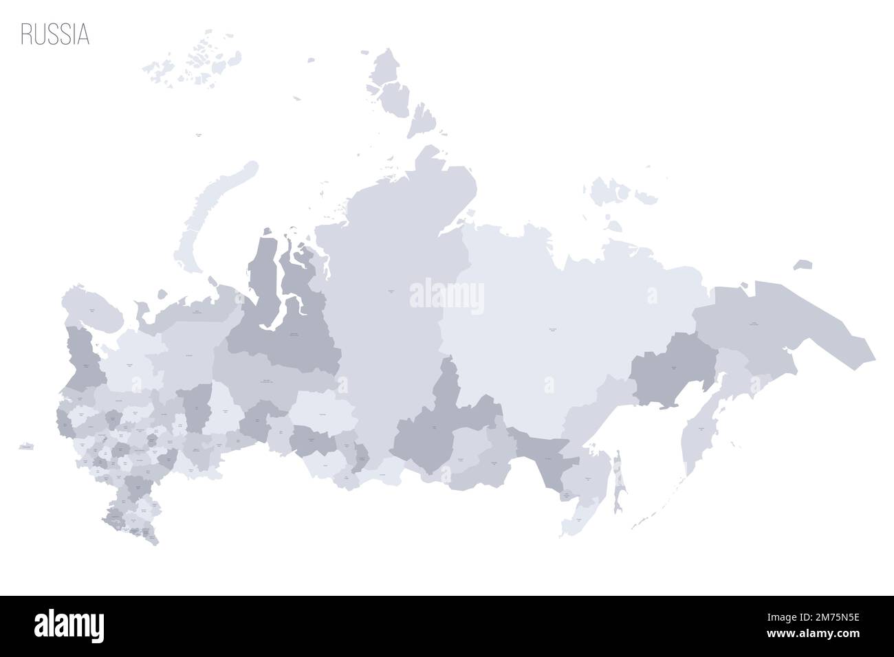 Russische politische Karte der Verwaltungseinheiten Oblasten