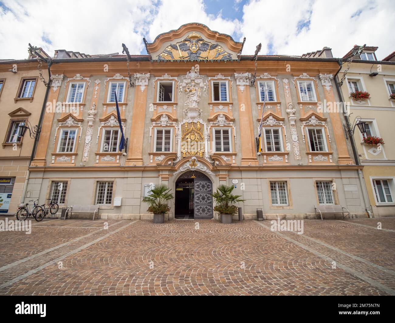 Barockfassade des Rathauses, St. Veit an der Glan, Kärnten, Österreich Stockfoto