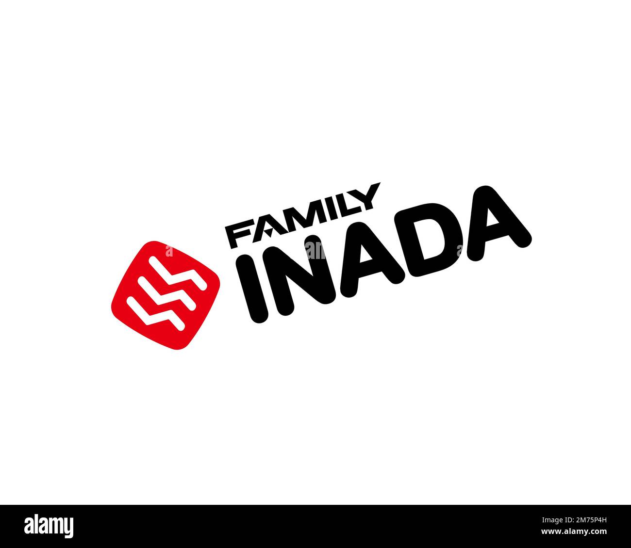 Familie Inada, gedrehtes Logo, weißer Hintergrund Stockfotografie Alamy