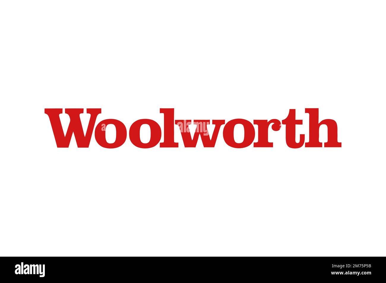 F. W. Woolworth Company, Logo, weißer Hintergrund Stockfoto