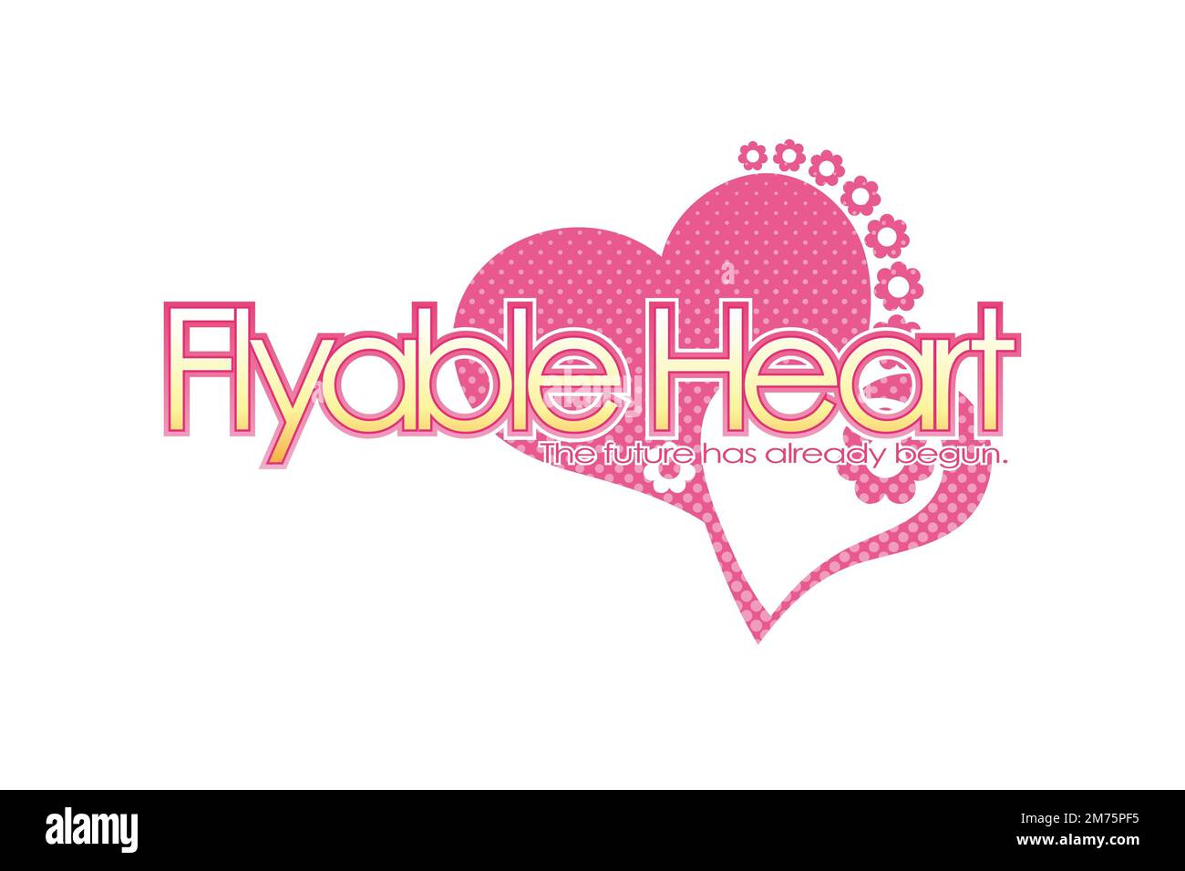 Fliegendes Herz, Logo, Weißer Hintergrund Stockfoto