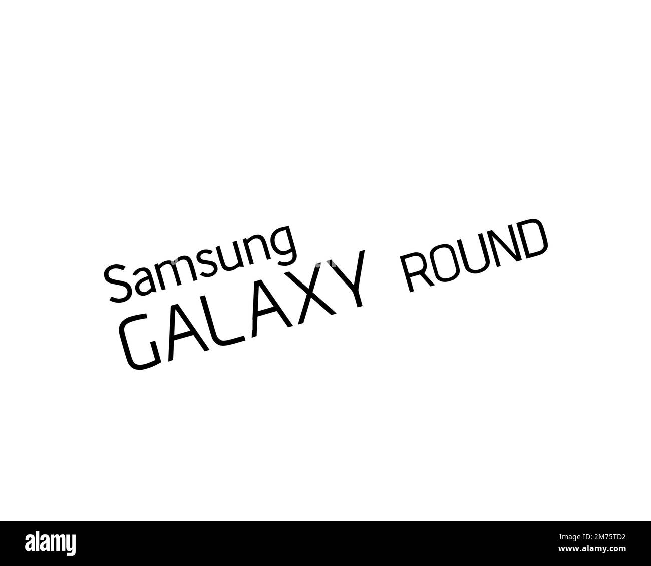 Samsung Galaxy Round, gedrehtes Logo, weißer Hintergrund Stockfoto