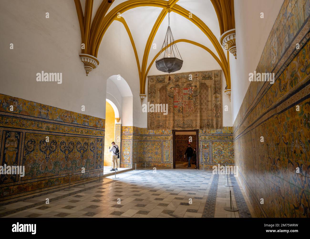 Das Innere des Real Alcazar von Sevilla Stockfoto