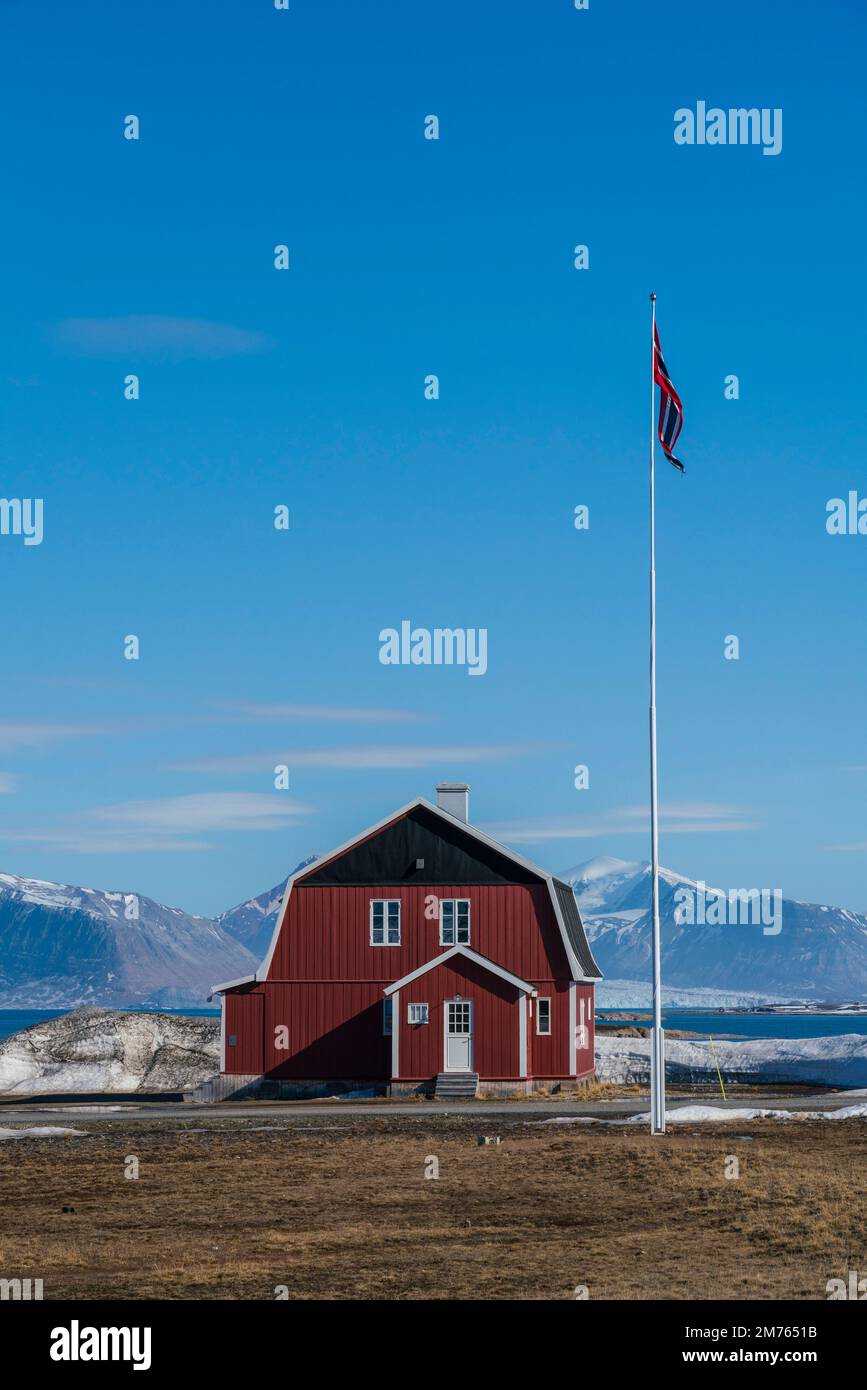 Ny-Alesund, Spitsbergen, Svalbard-Inseln, Norwegen. Stockfoto
