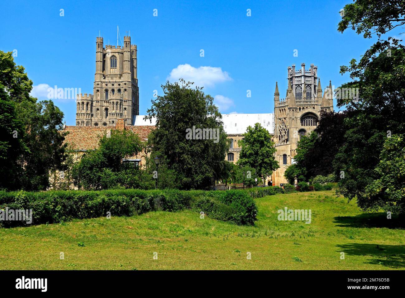 Ely Cathedral, West Tower, Octagon Tower, Lantern Tower, Cambridgeshire, England Stockfoto