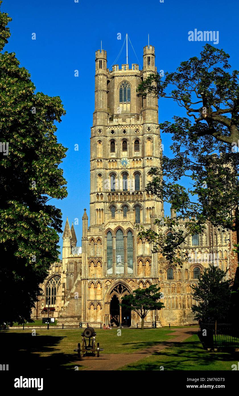 Ely Cathedral, Westturm, englische Kathedralen, mittelalterlich, Cambridgeshire, England, Großbritannien Stockfoto
