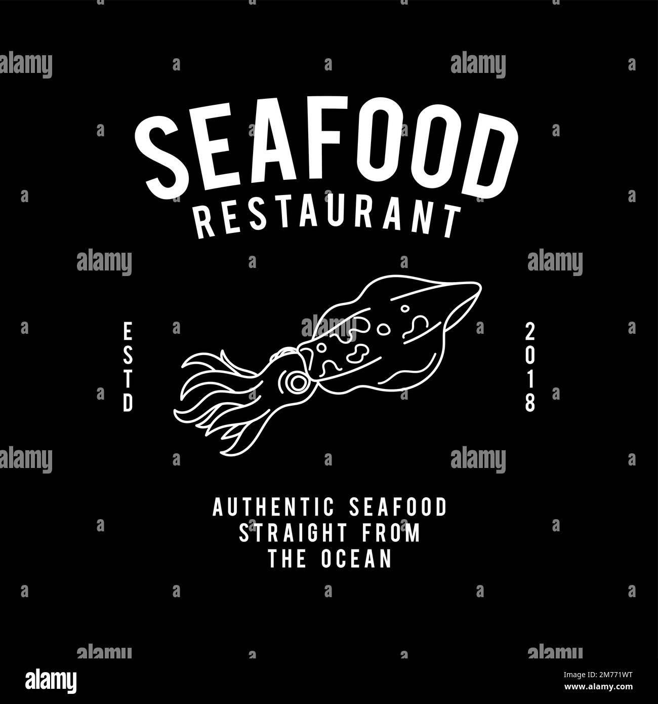 Meeresfrüchte Restaurant Text Design Vektor Stock Vektor