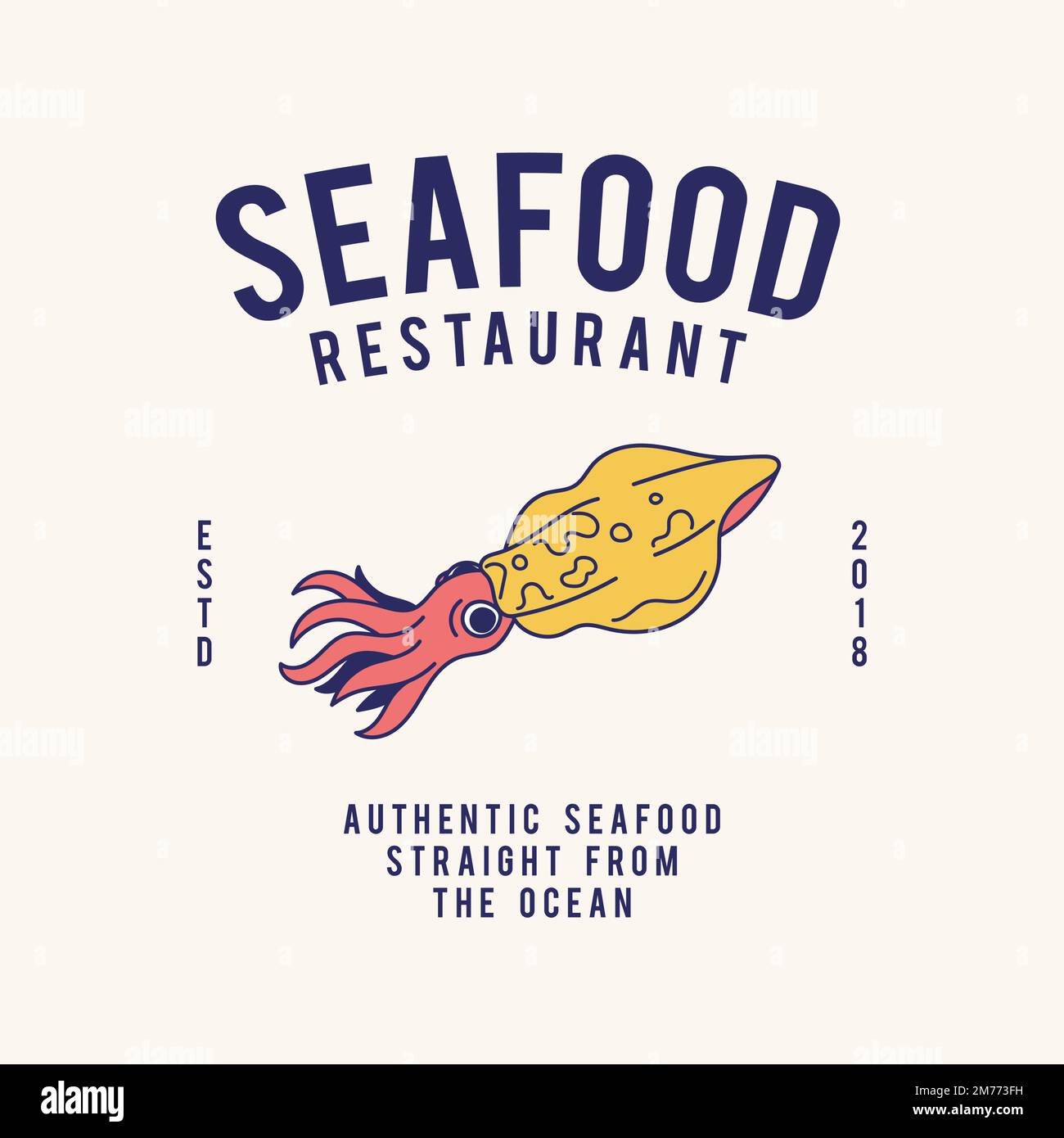 Meeresfrüchte Restaurant Text Design Vektor Stock Vektor