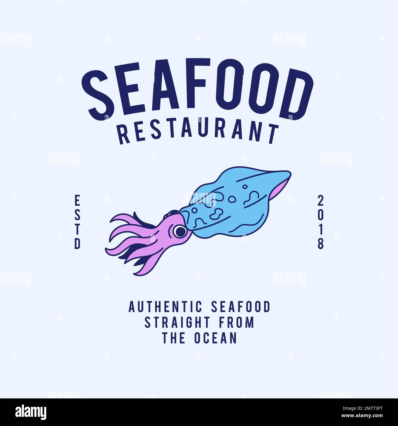 Meeresfrüchte Restaurant Text Design Vektor Stock Vektor