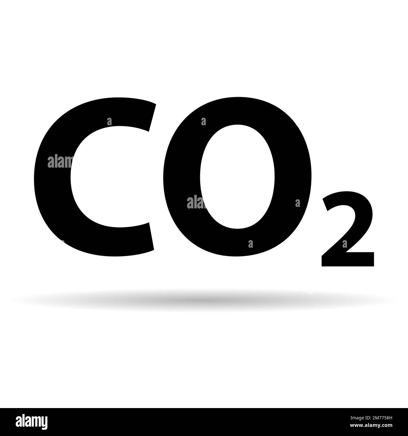 CO2 Reduzieren Wolke Symbol Schatten, saubere globale Emission, Umwelt Öko-Design Symbol Vektor Illustration . Stock Vektor