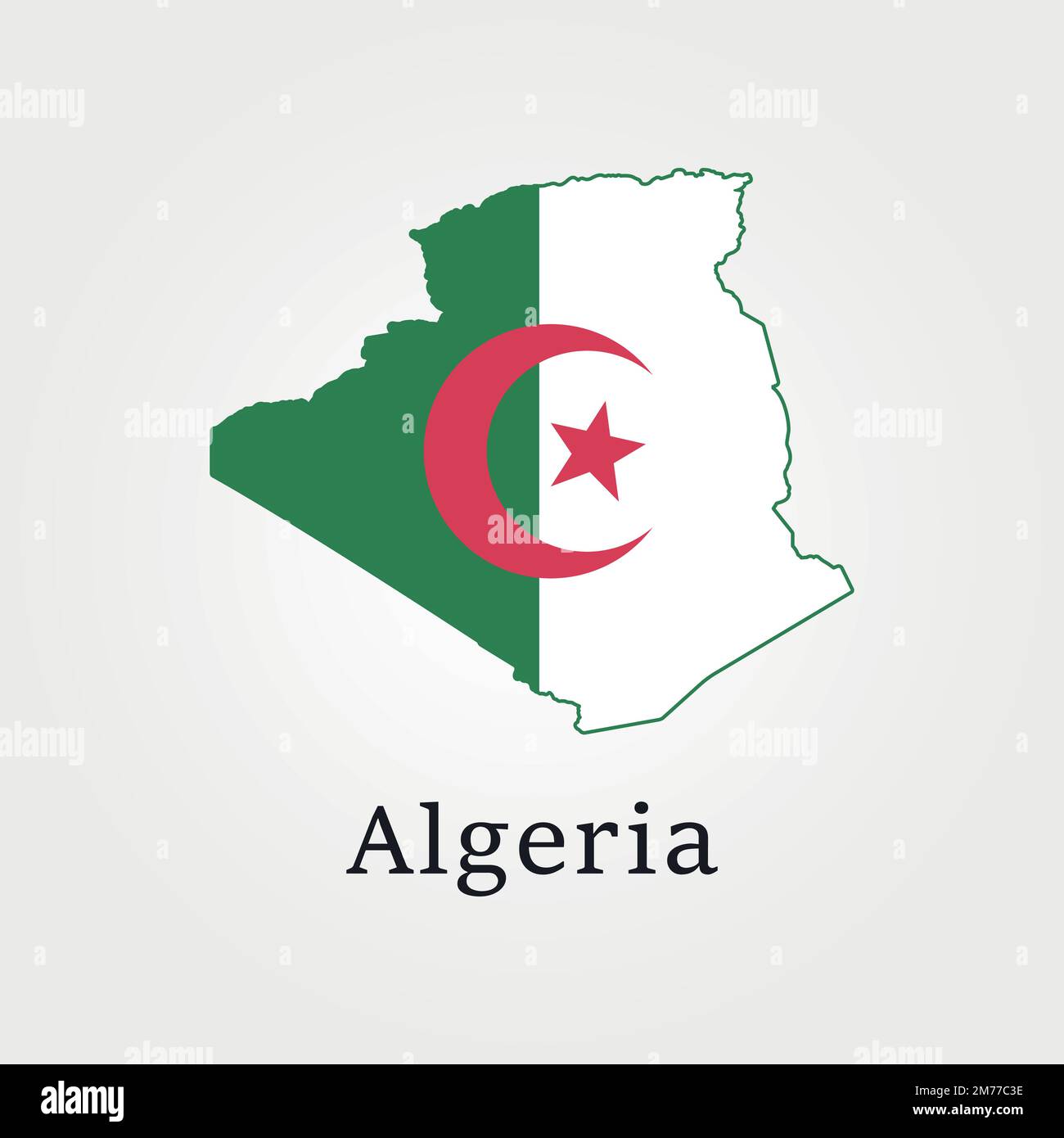 Algerien-Karte Und Algerien-Flaggenvektor Stock Vektor