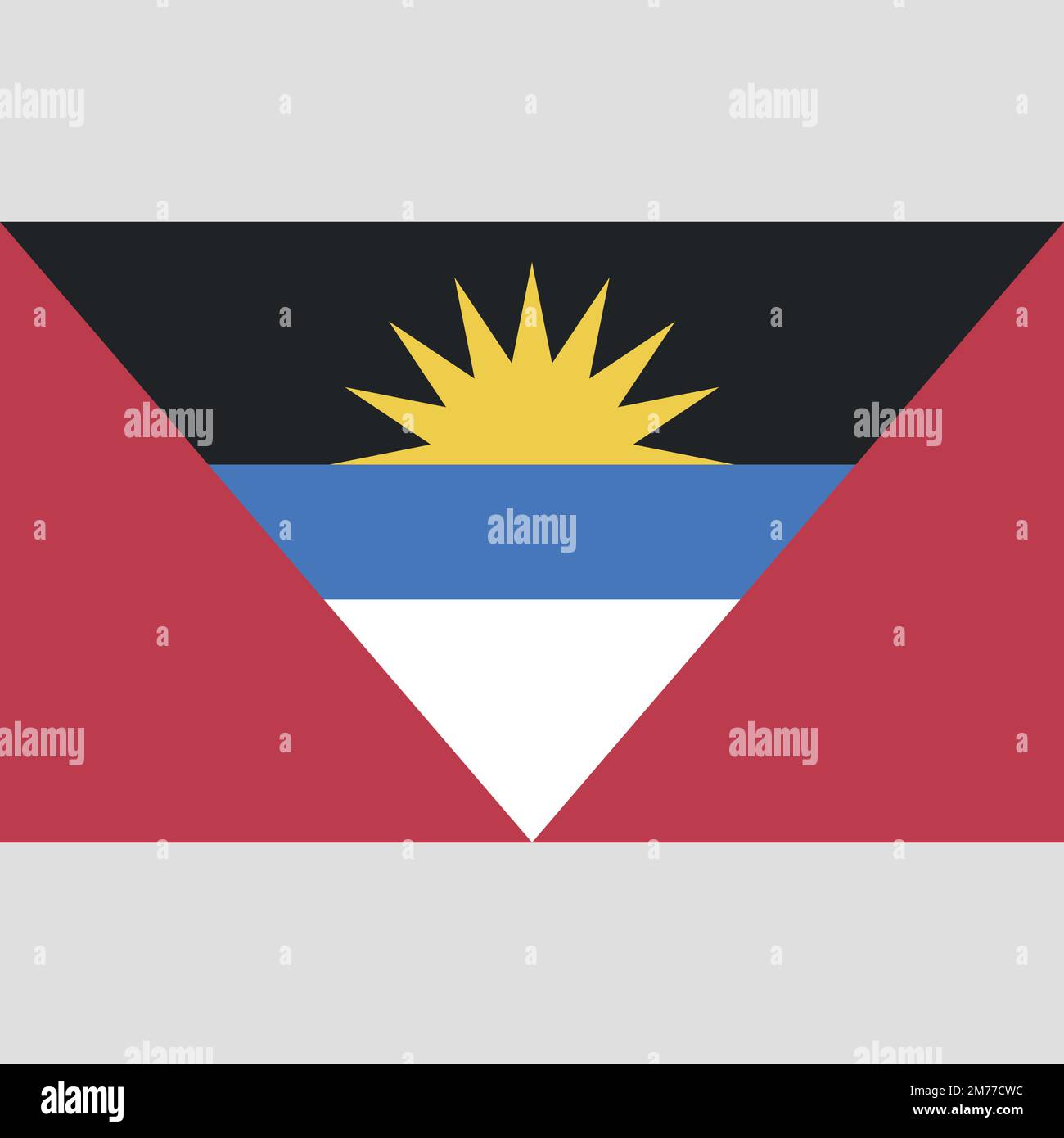 Flagge von Antigua und Barbuda eine Vektordarstellung Stock Vektor