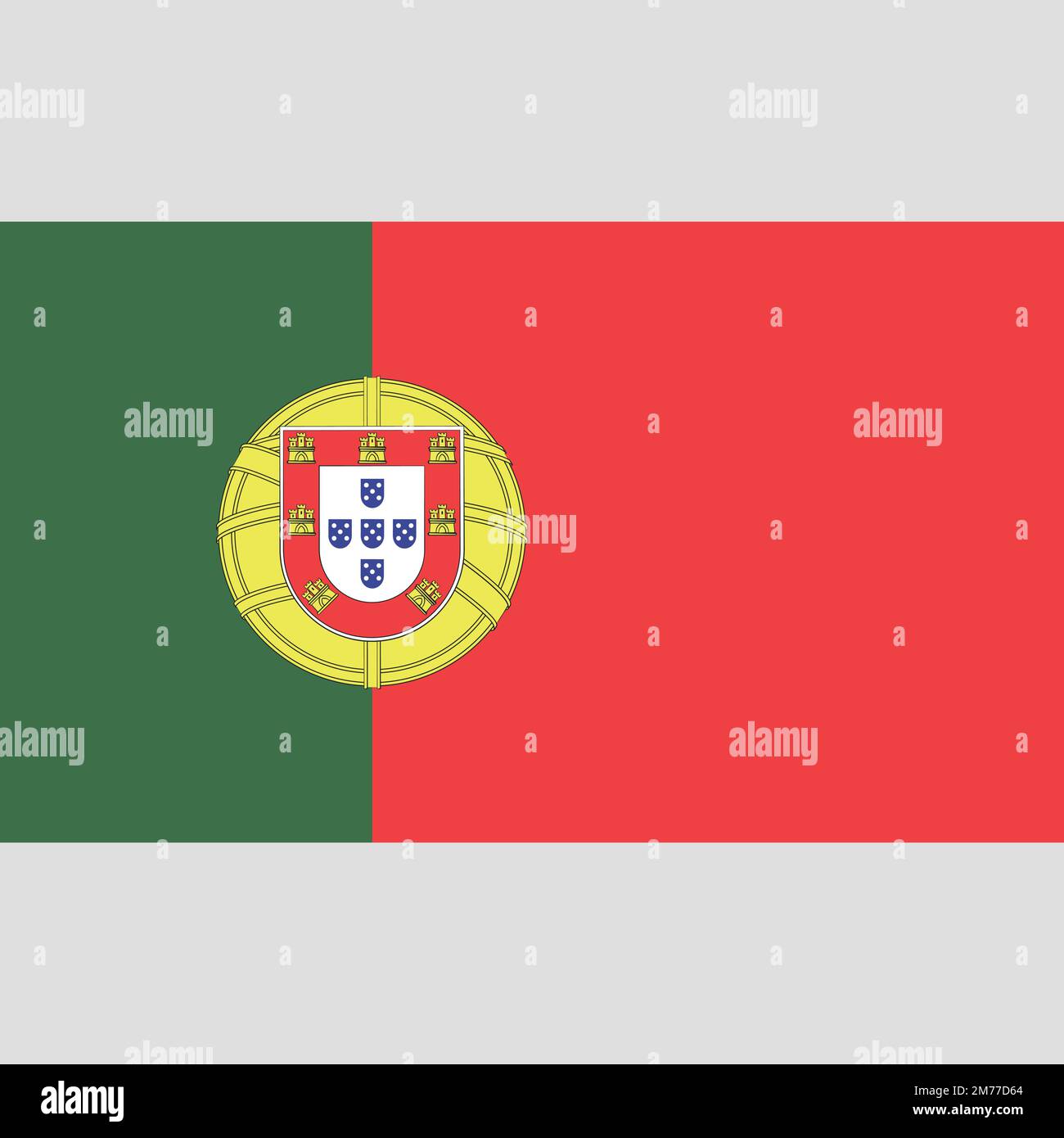 Vektorflagge Portugals. Genaue Abmessungen und offizielle Farben. Symbol für Patriotismus und Freiheit. Stock Vektor