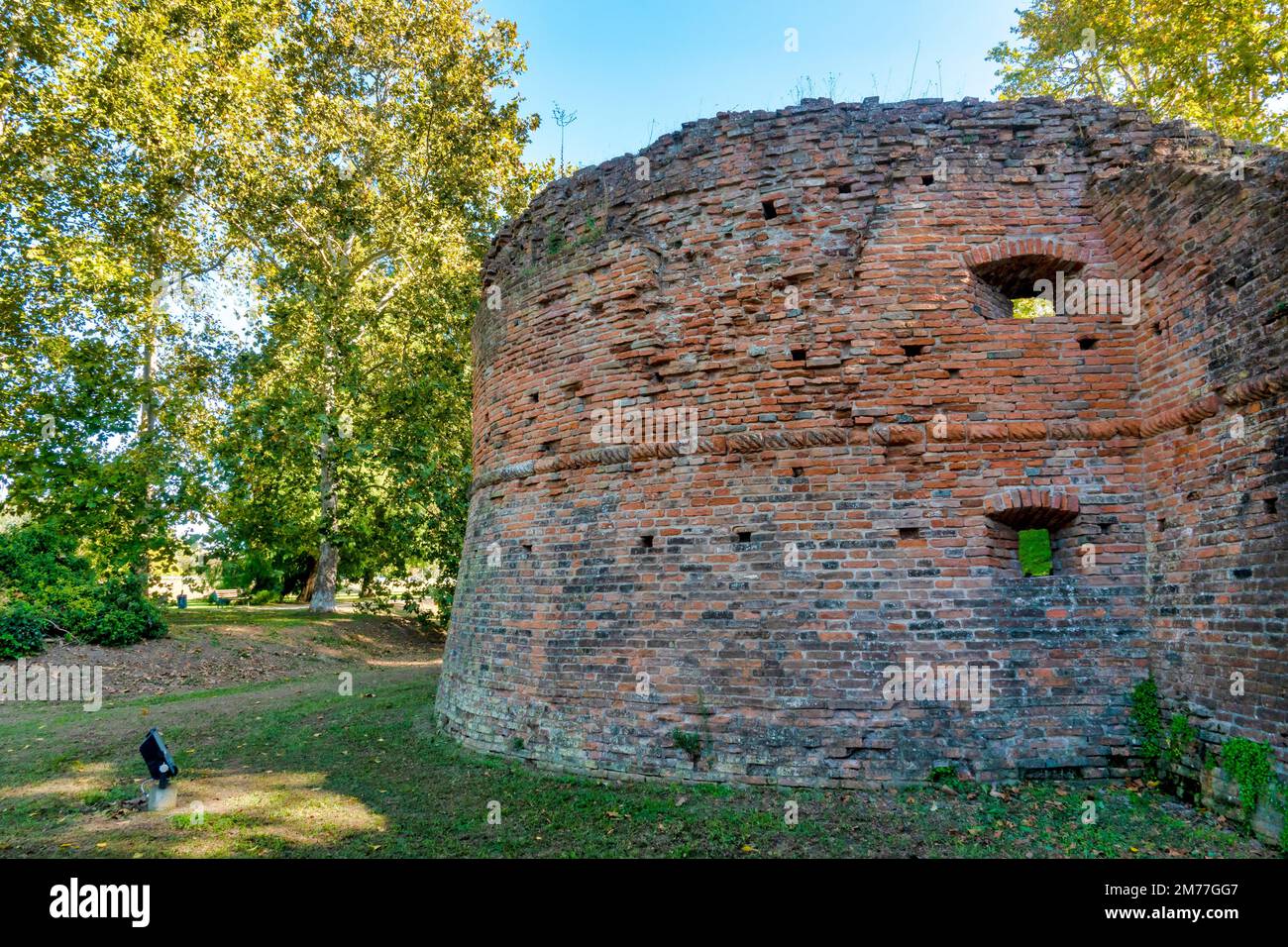 Bastion von Ferraras Stadtmauern, Italien Stockfoto