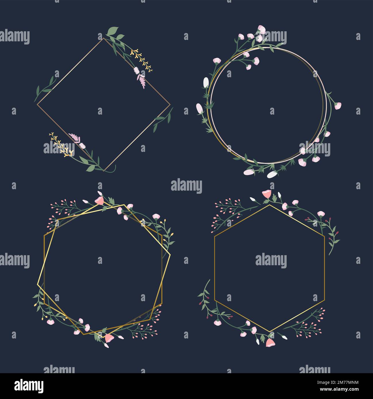 Set von Blumenrahmen Vektoren Stock Vektor