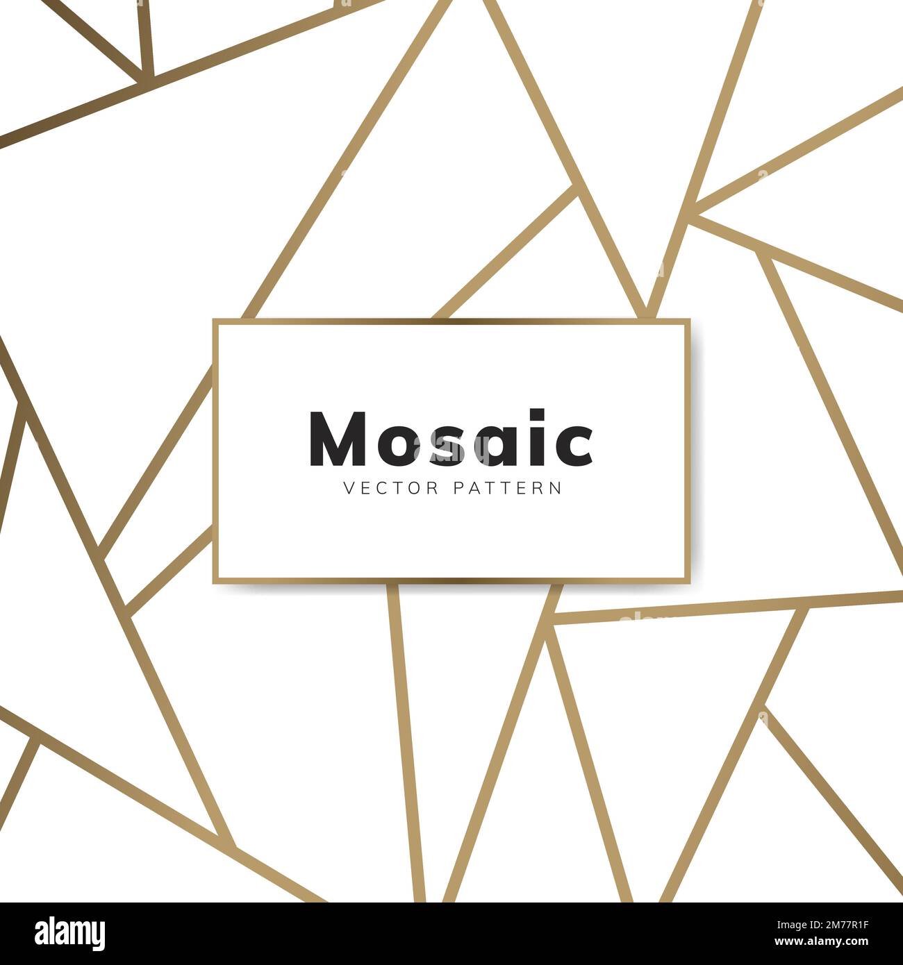 Moderne Mosaiktapete in weiß und Gold Stock Vektor